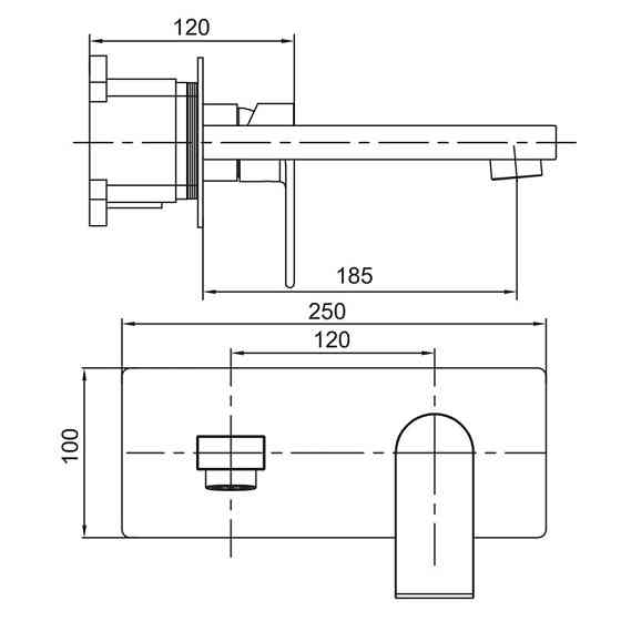 Смеситель для умывальника Koer KI-16015-02 встраиваемый (из нерж. стали) (Цвет нерж) (KR4783) Киев