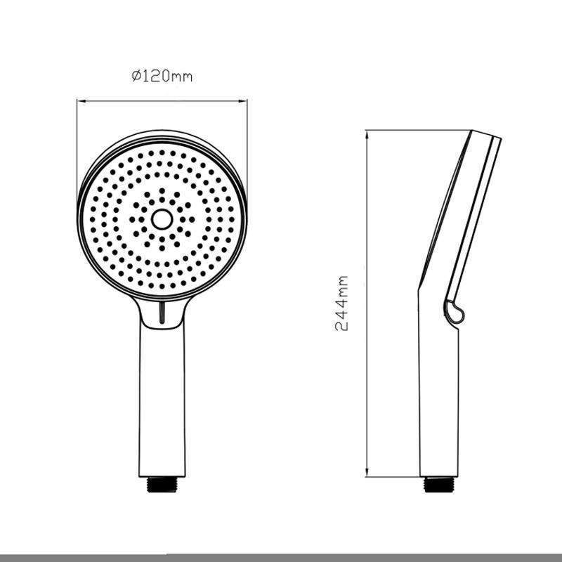 Лійка для ручного душу Qtap Rucni D 120 мм округла QTRUC125BLM45951 Black Matt Київ - фото 2