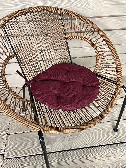 Подушка для стільців (38x38х5 см) кругла Decorator Мальмо колір бордовий 84-043 Київ - фото 3