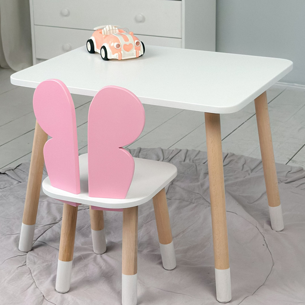 Дитячий столик і стілець "Метелик" біло-рожеві Київ - фото 6