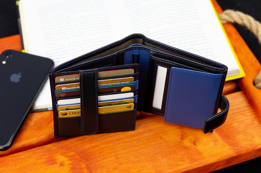 Черный мужской кошелек с фиксацией из натуральной кожи Marco Coverna MC-1005 A 1221 Киев - изображение 20