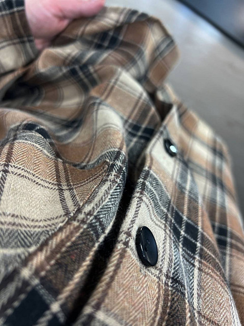 Сорочка жіноча Ariadna 2433 оверсайз подовжена картата тонка фланель в клітинку на гудзиках one size, коричневий, one size Київ - фото 9
