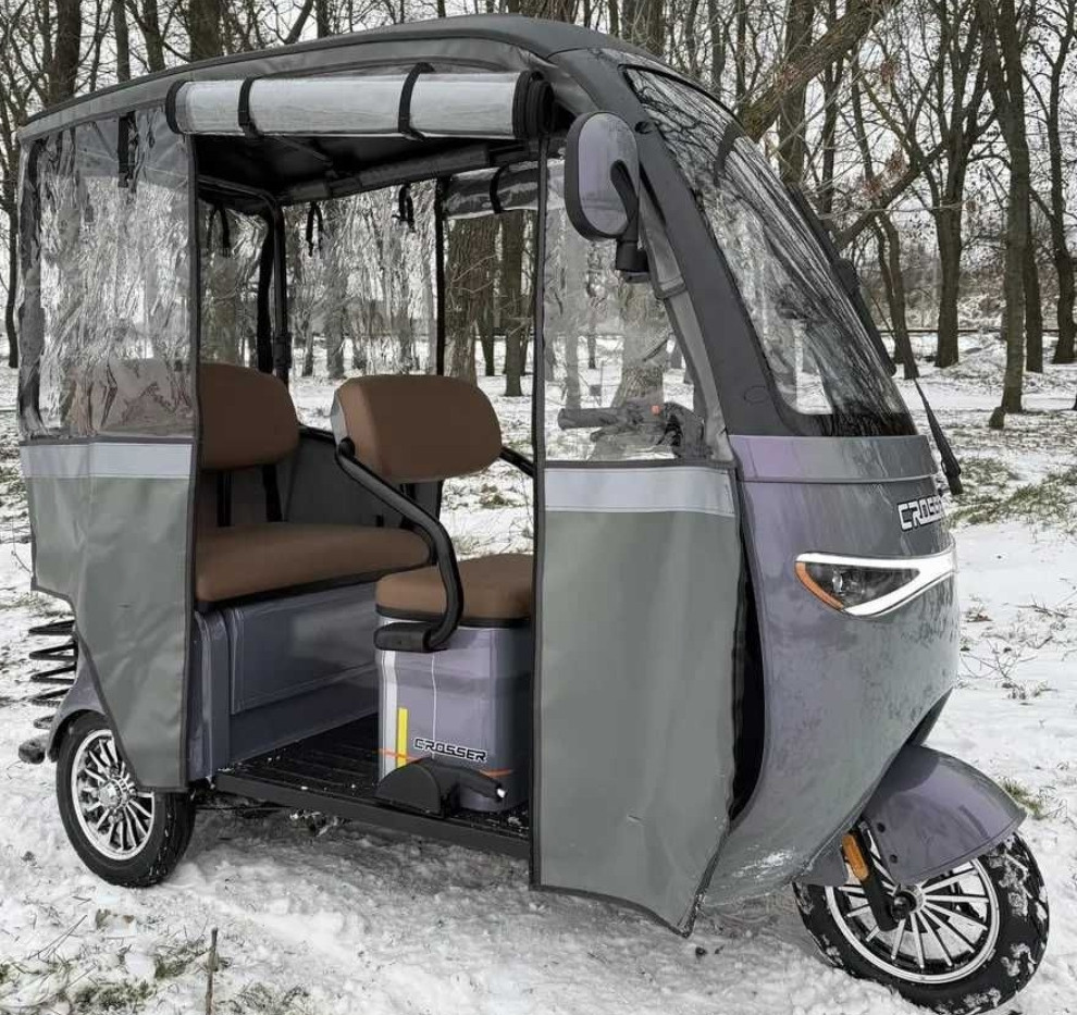 Електроскутер 3-х колесный  кришой CROSSER TR-7 1000W-72V-24Ah Дощовик. Харків - фото 6