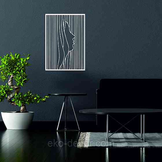 Декоративное настенное 3D Панно «Силуэт женщины», Декор на стену с объемом 90*63 см, Белый Киев