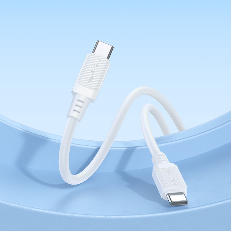 Кабель BOROFONE BX115 Lotto 60W silicone charging data cable C to C White Київ - фото 5