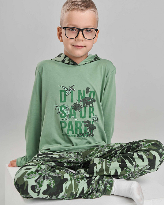 Пижама подростковая комплект со штанами с капюшоном на мальчика Tom John 89909 Киев - изображение 5