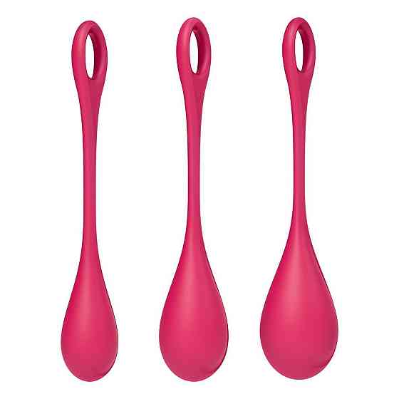 Набір йоні намистин Satisfyer Yoni Power 1 Red, діаметр 2-2,5-3см, вага 22-46-74гр Sex Aura Київ