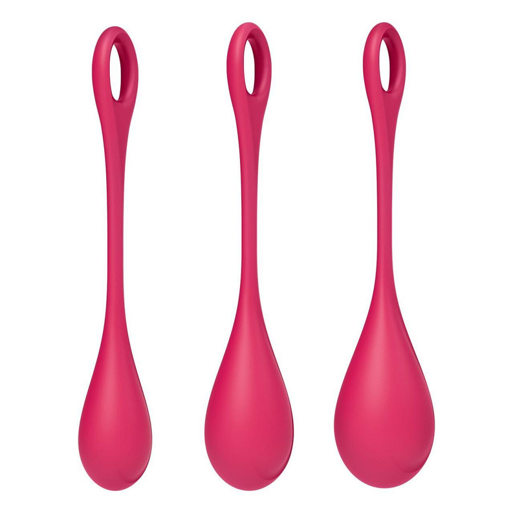 Набір йоні намистин Satisfyer Yoni Power 1 Red, діаметр 2-2,5-3см, вага 22-46-74гр Sex Aura Київ - фото 3