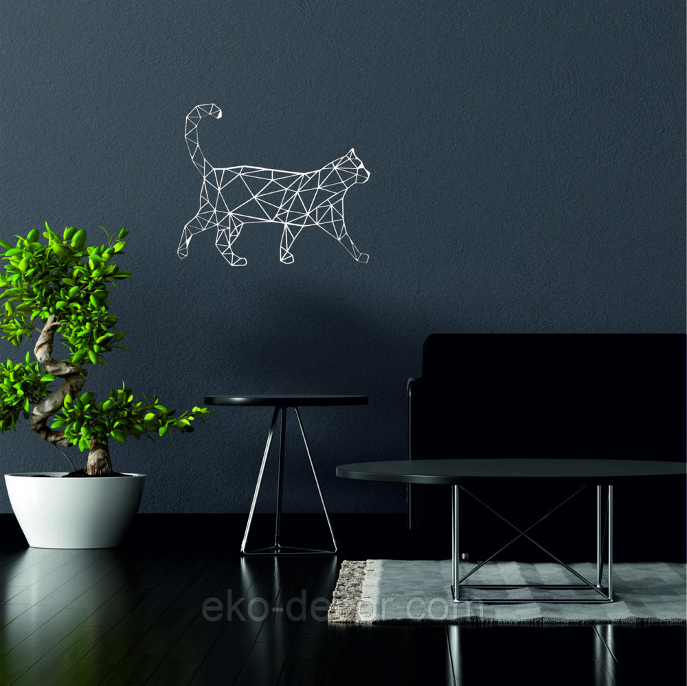 Декоративное настенное Панно «Кот» Декор на стену 110*92 см, Белый Киев - изображение 2