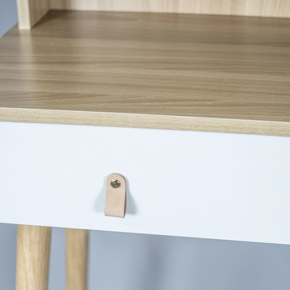 Туалетний столик Jumi Scandi з шухлядами, шкіряні ручки, світлий бук Київ - фото 6