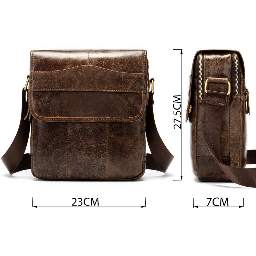 Сумка Vintage з натуральної гладкої шкіри 14945 Коричнева Київ - фото 8