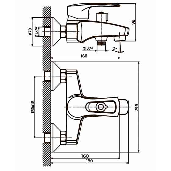 Смеситель для ванны Haiba Germes 009 HB0141 Харьков