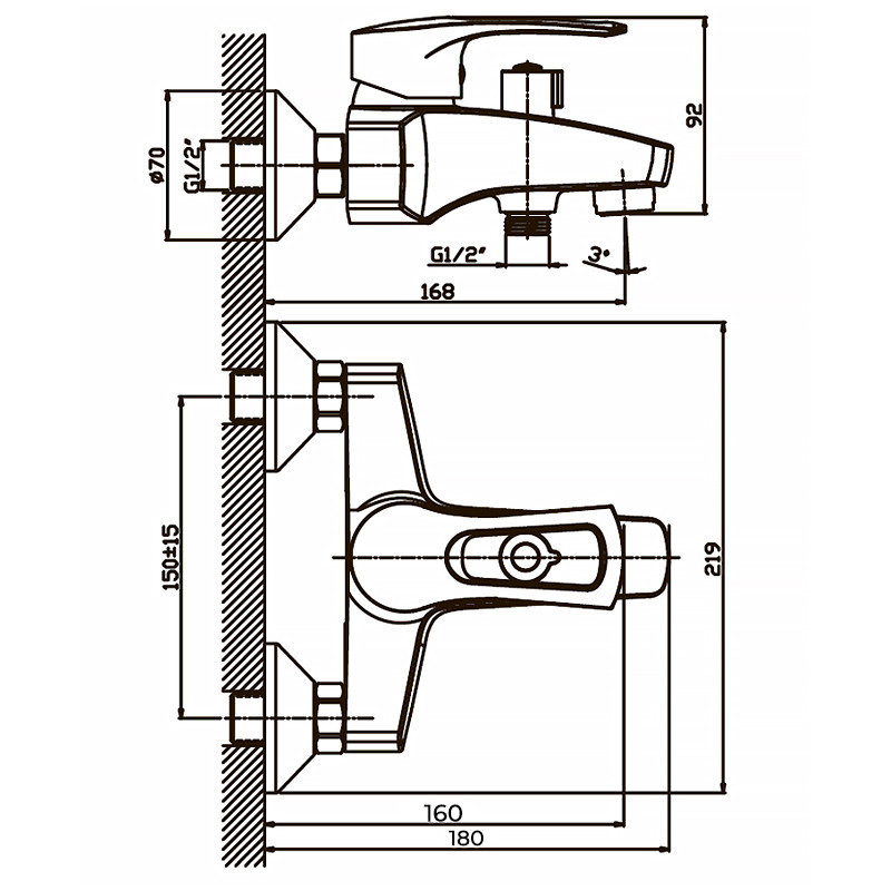 Смеситель для ванны Haiba Germes 009 HB0141 Харьков - изображение 2