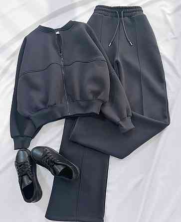 Жіночий костюм-двійка з широкими штанами Графітовий 46/48 Харків