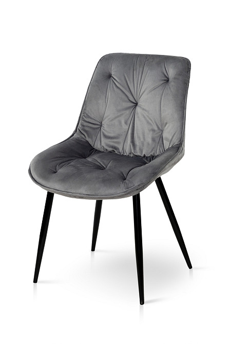 Стілець Прадо-R чорний/ велюр сірий Київ - фото 1