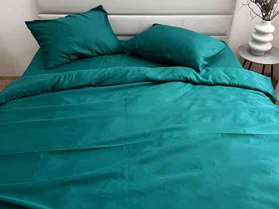 Ecotton Комплект постільної білизни Ecotton двоспальний 180х215 см однотонний темно-зелений сма Коломия
