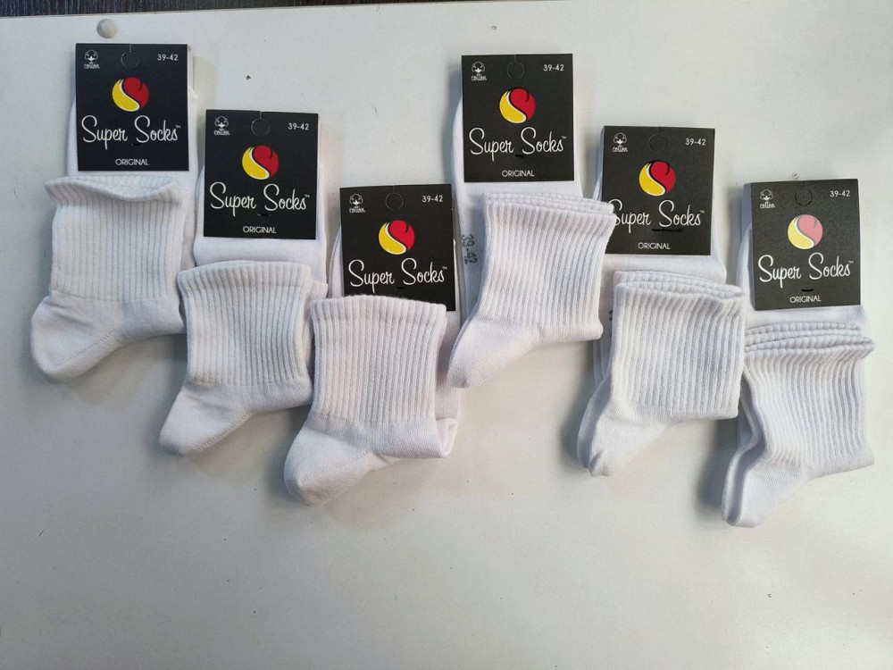 Набор мужских спортивных носков (6 шт в уп) средние по высоте белого цвета Super Socks MS6 Киев - изображение 9