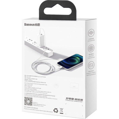 Дата кабель USB-C to Lightning 2.0m 20W white Baseus (CATLYS-C02) Вінниця - фото 5