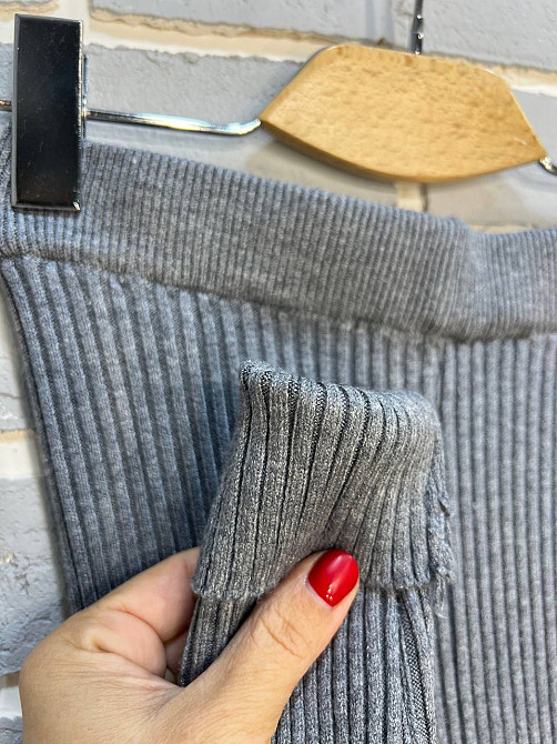 Лосины женские U 6157 рубчик теплые вязаные, серый, one size Одесса - изображение 6