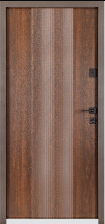 Дверь входная Гермес Хьюстон 029 RAL 156 / ПВХ Дуб темний 860х2050 мм Киев