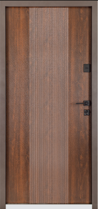 Дверь входная Гермес Хьюстон 029 RAL 156 / ПВХ Дуб темний 860х2050 мм Киев - изображение 2