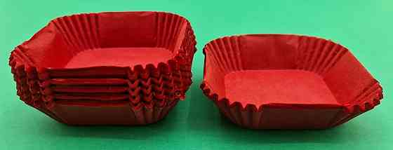 Тартолетка для кексів"Квадратна червона"(58,5*58,5*21,5) (100шт)/К-58,5/ (1 уп.) Харків