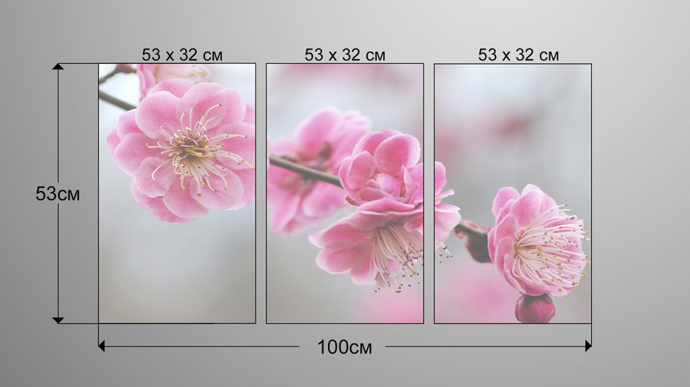 Модульна картина Квіти Весна (53х100см) Аrt-229_3А Київ - фото 3