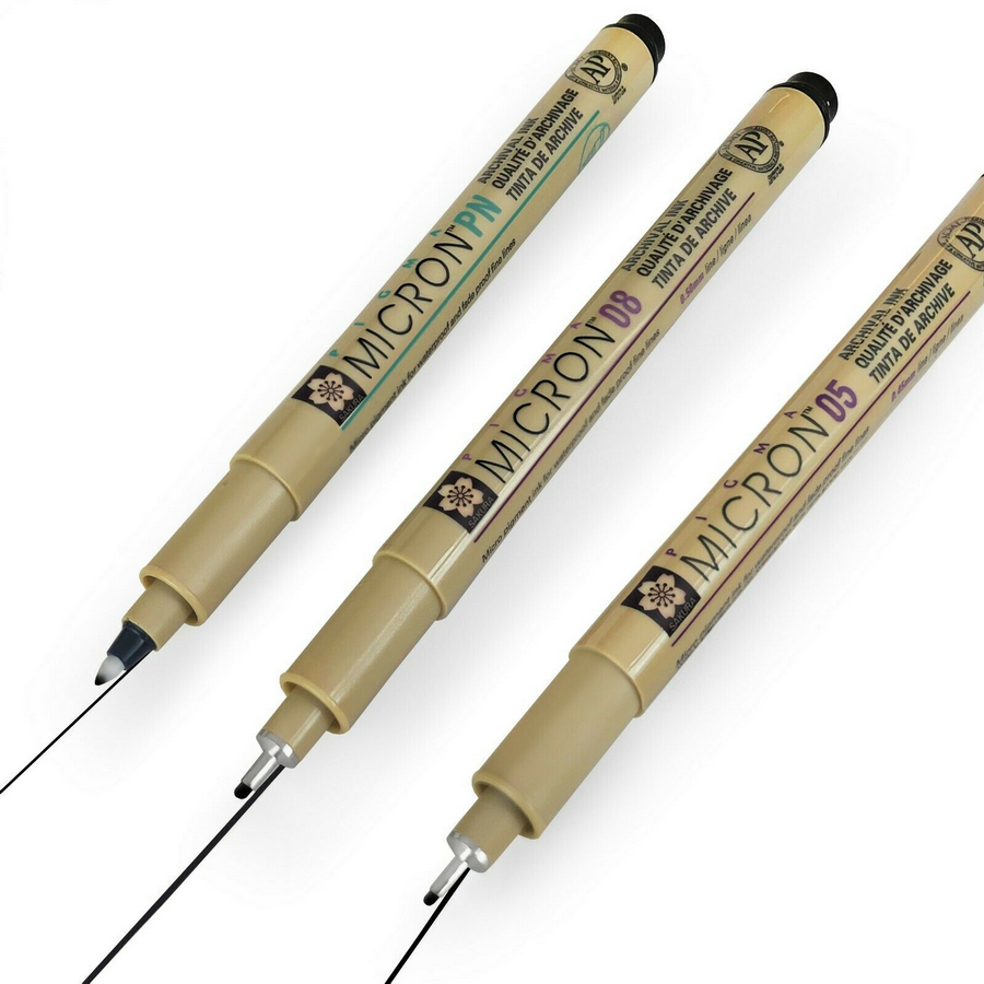 Набір лінерів PIGMA MICRON 2шт (0.5/0.8) +1 ручка MICRON PN В ПОДАРУНОК Чорний Sakura Київ - фото 6