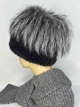 Жіноча норкова шапка кубанка Чорний Харків