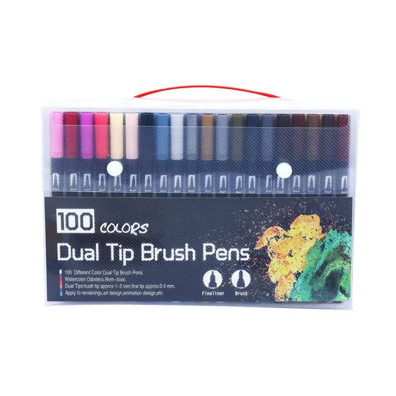 Набор акварельных маркеров Brush для скетчинга, рисования 100 цветов, акварельные двусторонние  маркеры Brush Каменец-Подольский - изображение 7