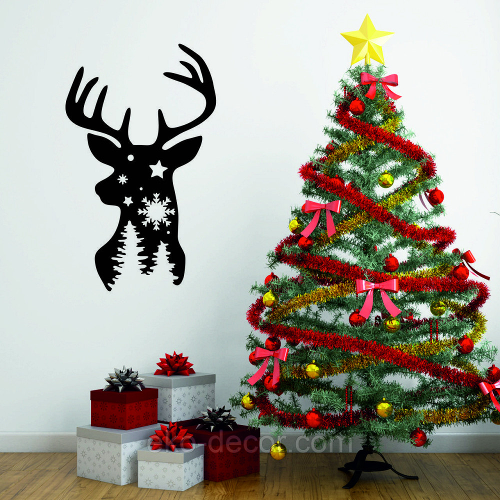 Декоративное настенное Панно «Олень», Декор на стену 110*66 см, Черный Киев - изображение 5