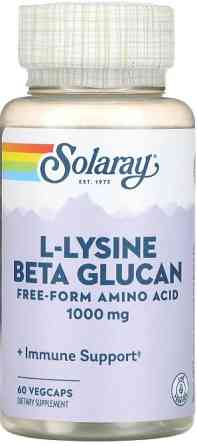 Лізин і бета-глюкан Solaray L-Lysine & Beta Glucan 1000 мг 60 капс Київ