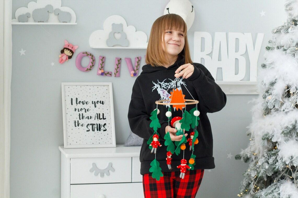 Музичний мобіль WoollyFox «Мухоморчики» з 35 мелодіями Киев - изображение 1