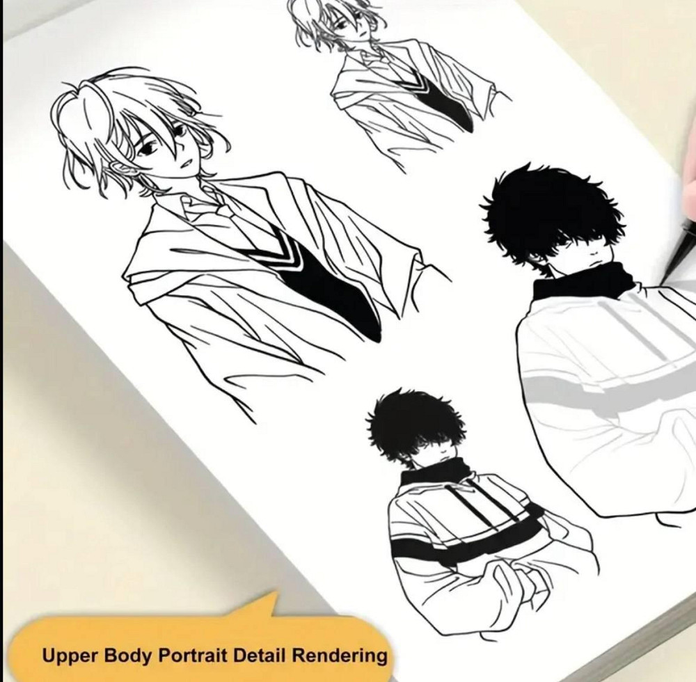 Книга для навчання малюванню аніме персонажів – лінійні контури Київ - фото 4