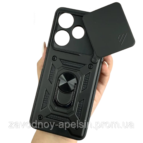 Xiaomi Redmi 13 Противоударный чехол Шторка (черный) Одесса - изображение 1