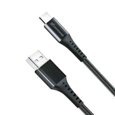 Дата кабель USB 2.0 AM to Type-C 1.2m Black Grand-X (FC-12B) Вінниця