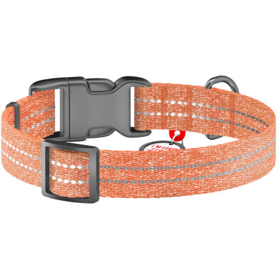 Ошейник для животных WAUDOG Re-cotton с QR паспортом светоотражающий Ш 25 мм Д 33-49 см оранжевый (02924) Винница - изображение 2