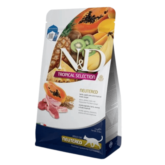 Сухий низькозерновий корм Farmina N&D Tropical Selection для стерилізованих дорослих котів з ягням та тропічними фруктами,10 кг Київ