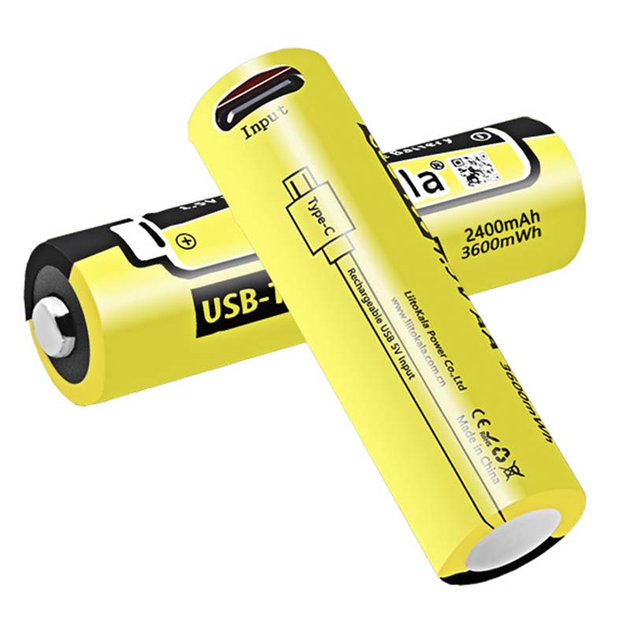 Аккумулятор 14500 LiitoKala Li-ion R6 2400mAh USB-T36 1.5V (4шт. АКБ + кабель) Винница - изображение 7