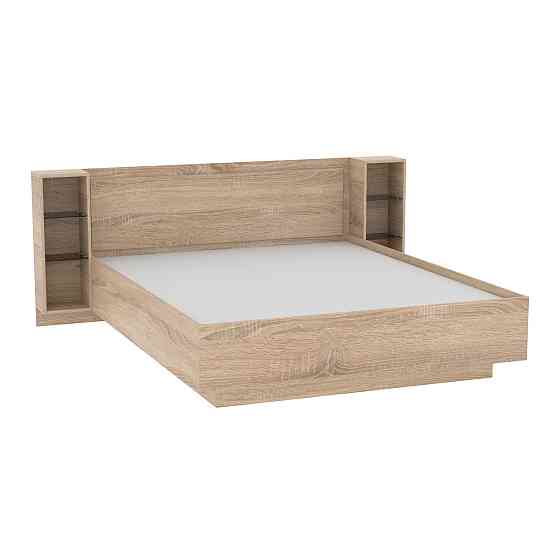 Кровать Кристалл №1 двуспальная, Дуб Сонома, 2035х1976х850 Львов