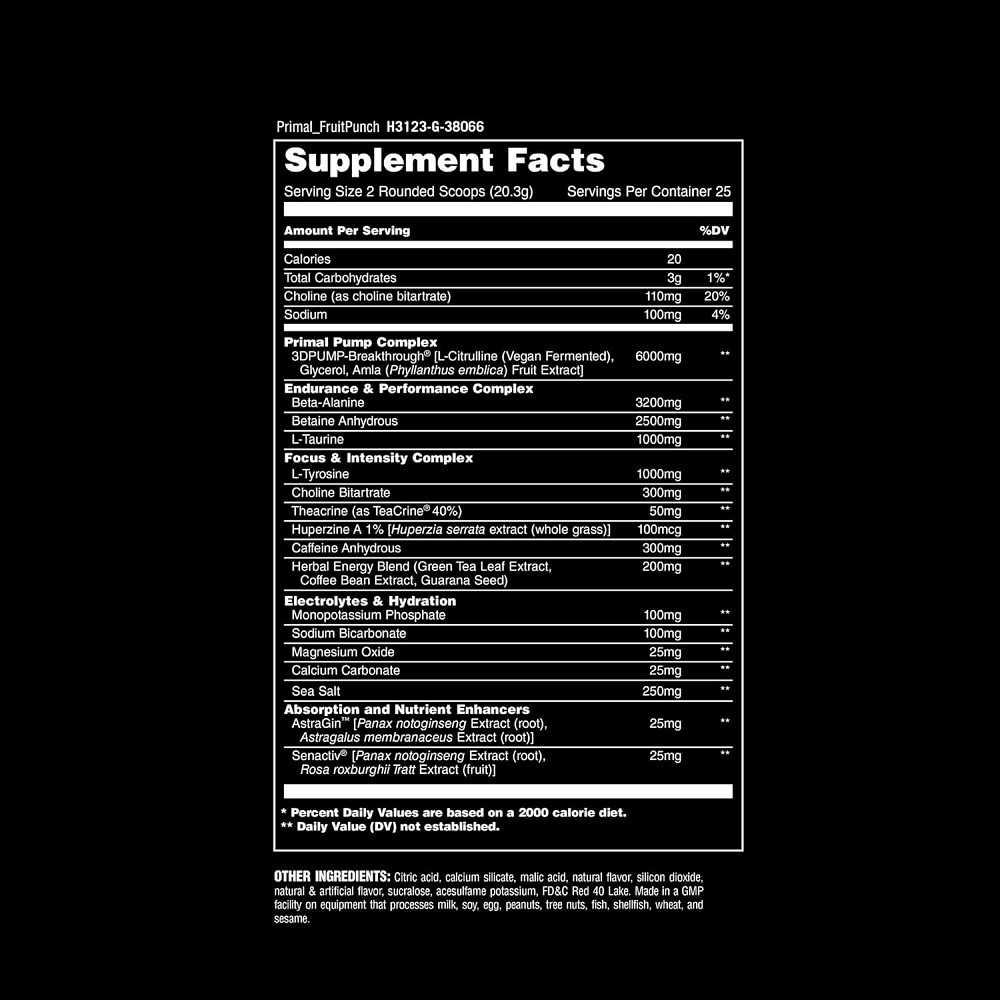 Передтренувальний комплекс Universal Nutrition Animal Primal Pre-Workout 507,5 г Fruit Punch Луцьк - фото 2