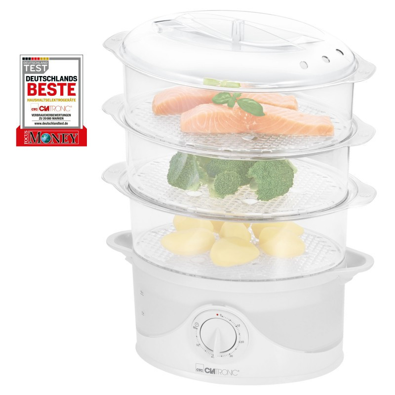 Електрична пароварка 11 літрів 3 рівні піддонів Clatronic DG (3665) 800 Вт Нововолинськ - фото 2