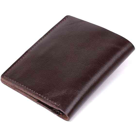 Классическое мужское портмоне из натуральной кожи Shvigel 16506 Коричневый Киев
