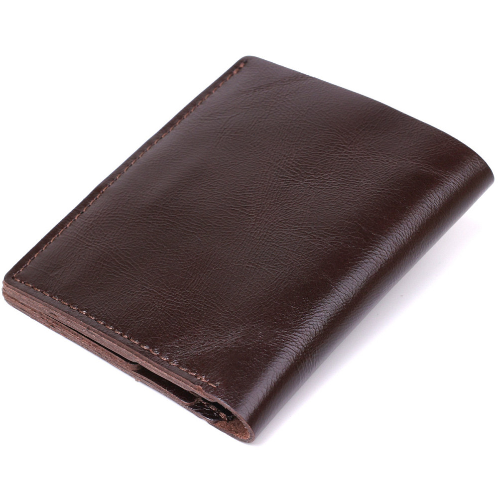 Класичне чоловіче портмоне із натуральної шкіри Shvigel 16506 Коричневий Київ - фото 2