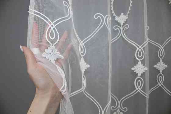 Тюль VR-Textil 1413т Фатин з вишивкою Білий 300х220 см (42-0935) Київ