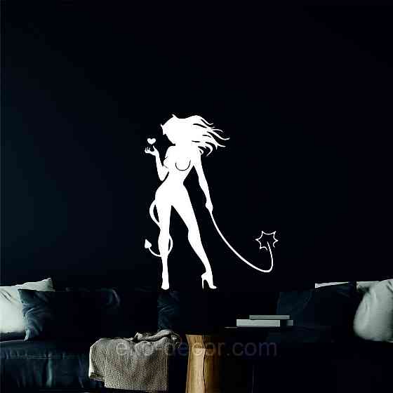 Декоративное настенное Панно «Дьяволица», Декор на стену 110*83 см, Белый Киев