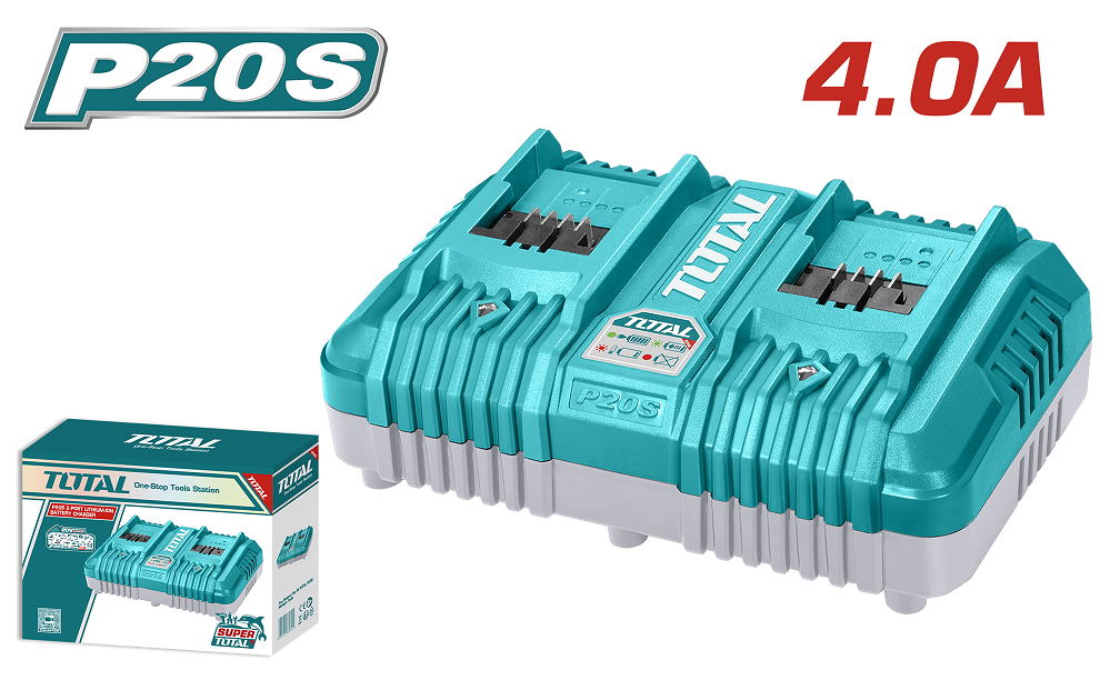 Зарядний пристрій для акумуляторних батарей TOTAL TCLI2034 20+20В (6974719) Київ - фото 1