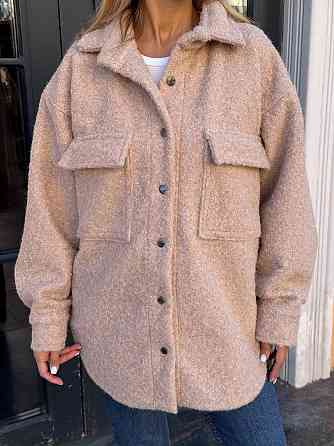 Жіноча тепла оверсайз сорочка на кнопках альпака барашек Одеса