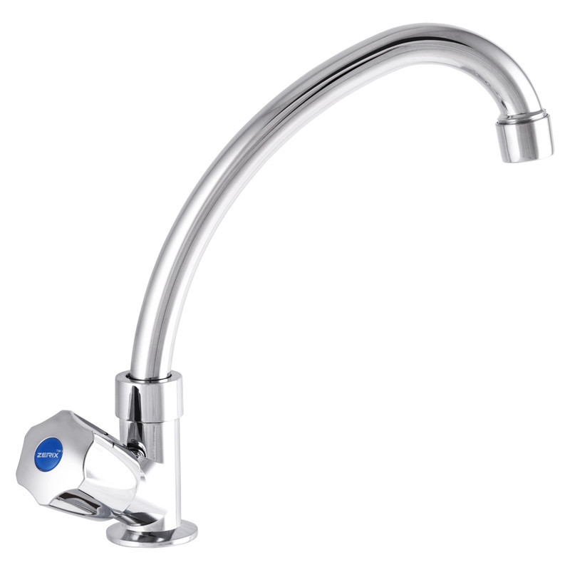 Кран одинарний Zerix Mono 014 хром термопластик (ZX2857) Чернівці - фото 2