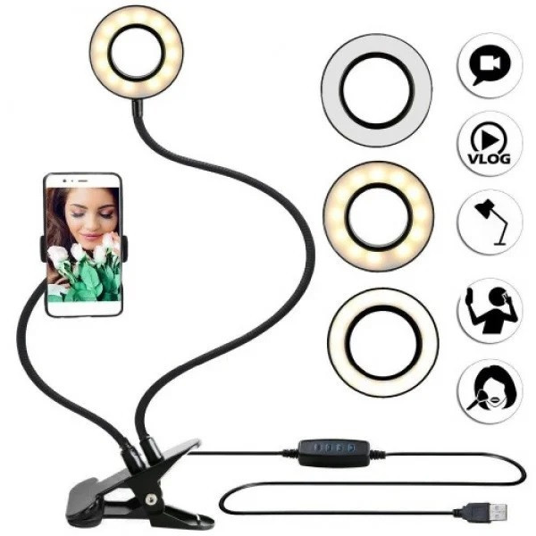 Держатель для телефона с LED подсветкой Professional Live Stream на прищепке. Одесса - изображение 2